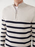 LC Waikiki Turtle Neck Long Sleeve Striped Men's Tricot Sweater